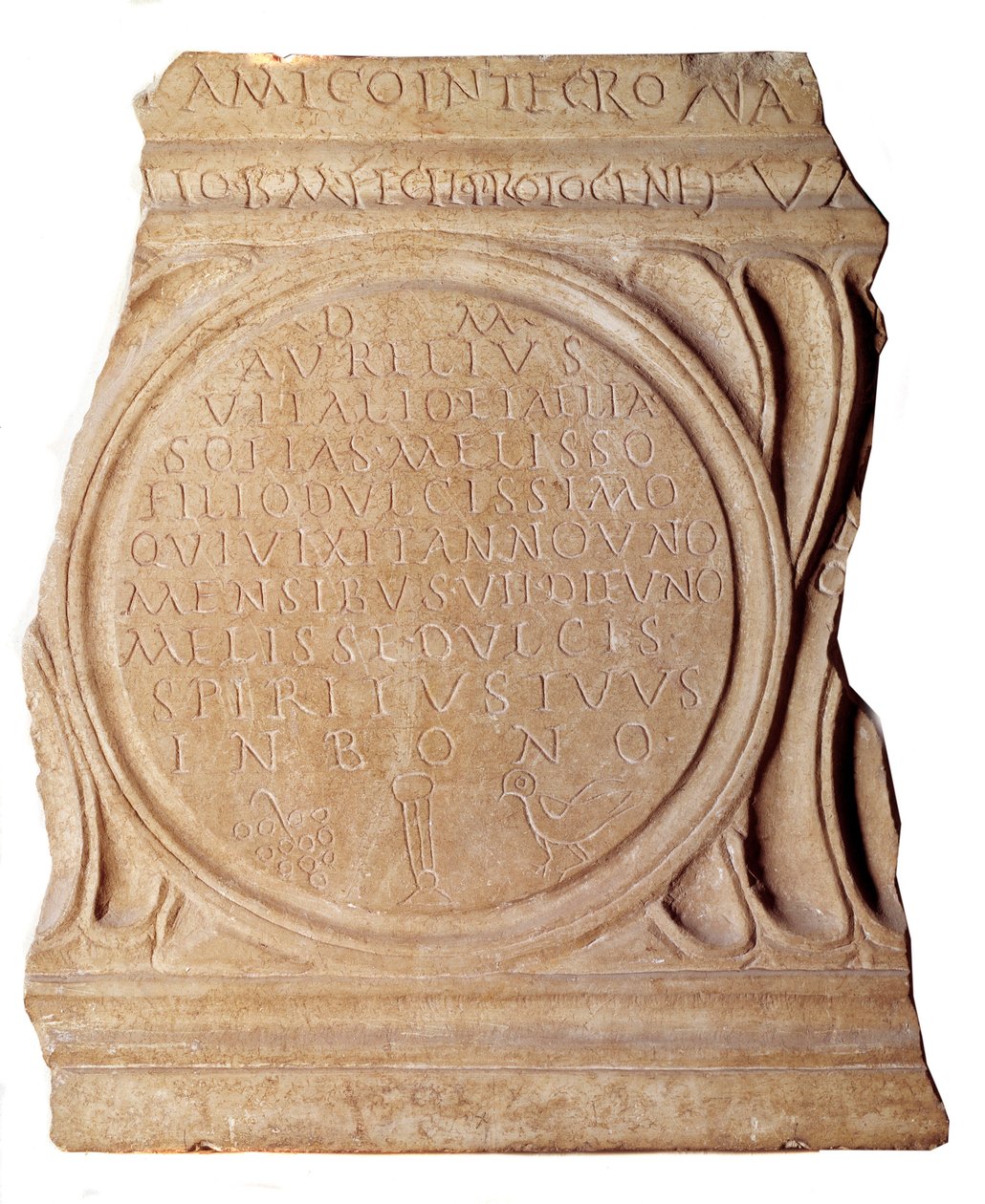 Paleochretian umění: křesťanský epitaf Melissus. Z Říma, Paříže, muzea Louvre od Paleo Christian Paleo Christian