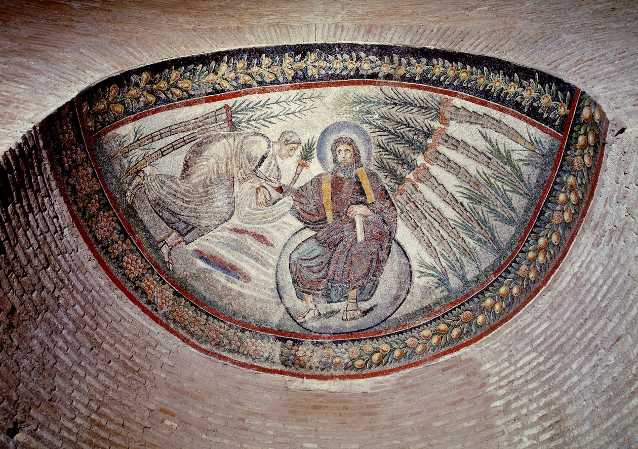 Rané křesťanské umění: Vykupitel dávající právo (mír), mozaika apsidy, 4. stol. od Paleo Christian