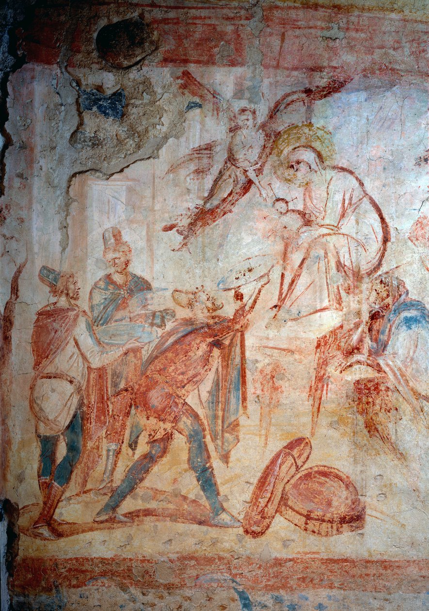 Klanění mágů. Freska, 7.-9. století od Paleo Christian Paleo Christian