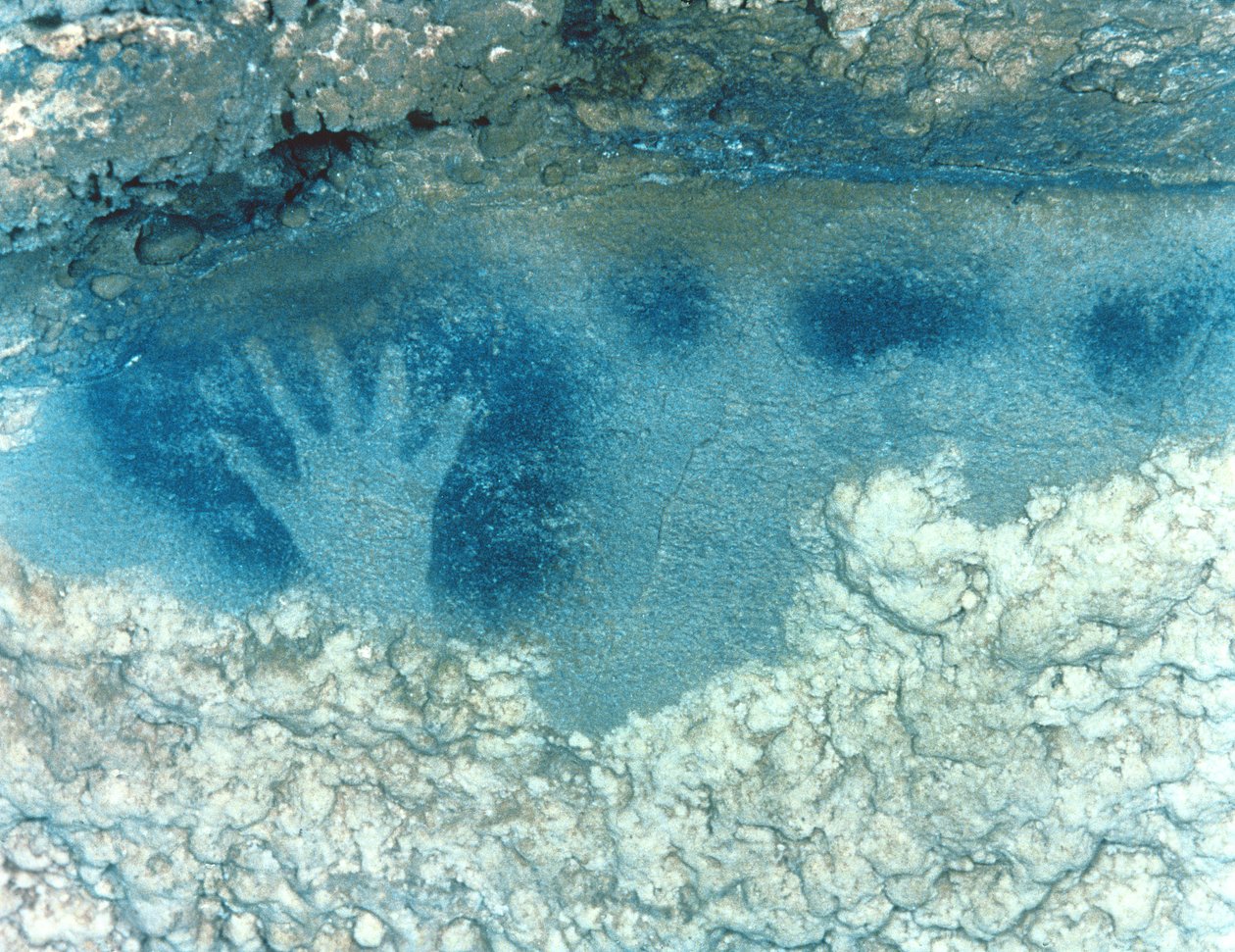 Ruční šablona, z horní části panelu strakatého koně, období pozdního horního paleolitu, solutréanská kultura, cca 22 000-18 000 př. n. l. (foto) od Paleolithic Paleolithic