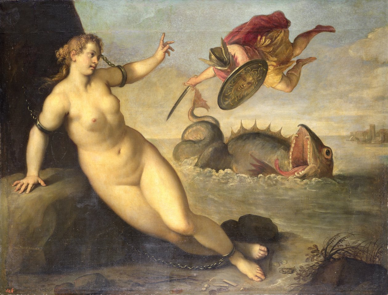 Perseus zachraňuje Andromedu, kolem roku 1610 od Palma Il Giovane
