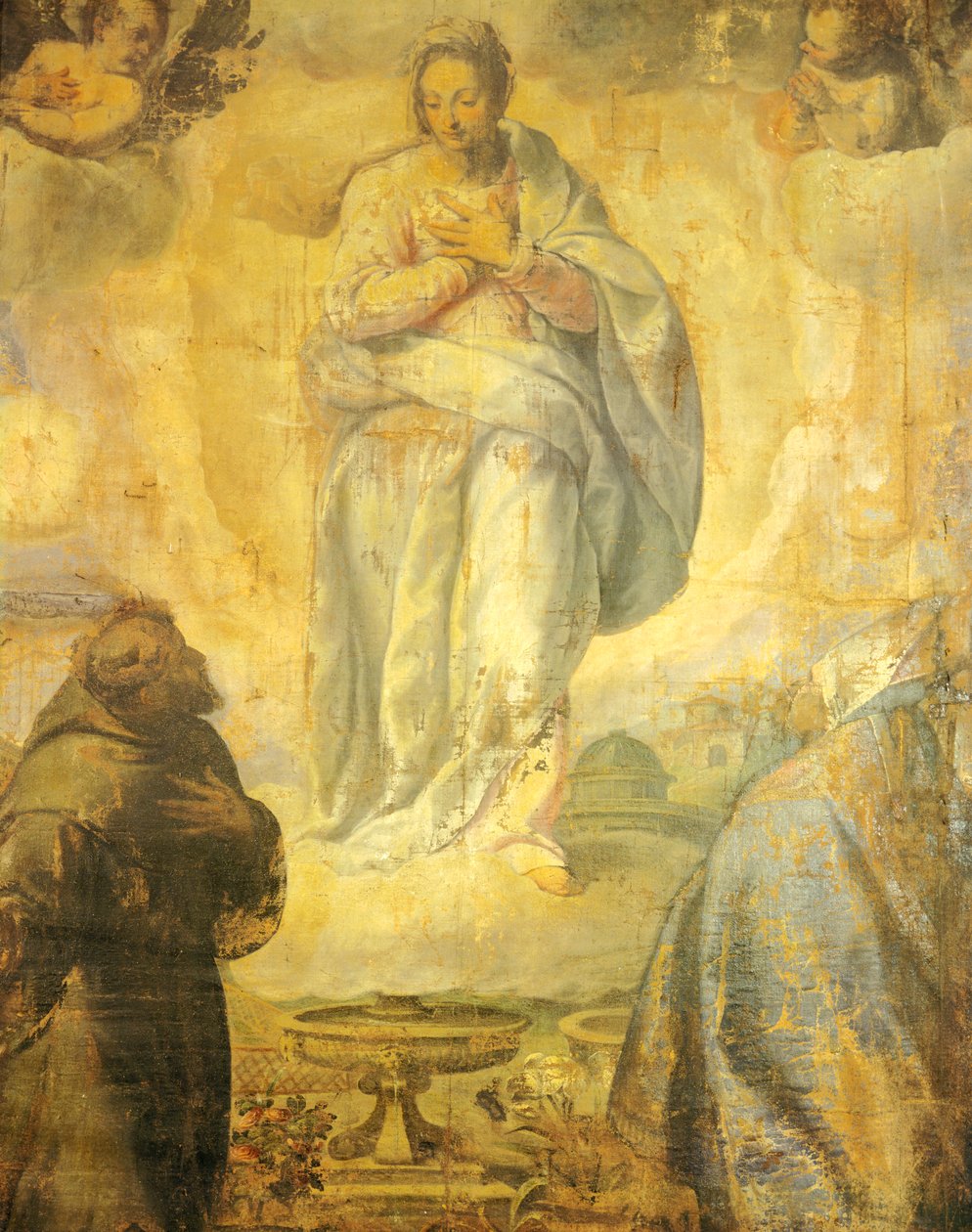 Neposkvrněné početí od Jacopa Negrettiho, známého jako Palma Younger (1544-1628) Kostel San Francesco, Recanati, Marche od Palma Il Giovane (1548 1628)