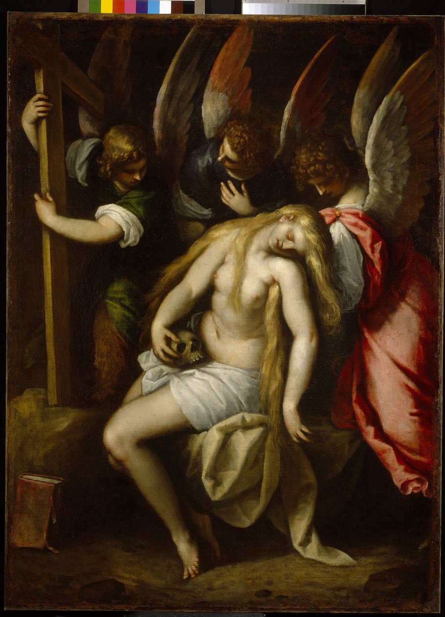 Smrt Marie Magdalény (Marie z Magdaly). Obraz Jacopo Palma II Giovane, mladší (1544-1628), olej na plátně od Palma Il  Giovane