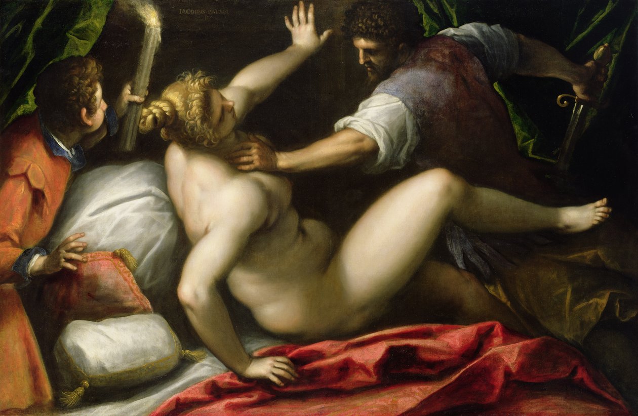 Tarquin a Lucretia, konec 16. století (olej na plátně) od Palma Il Giovane (1548 1628)