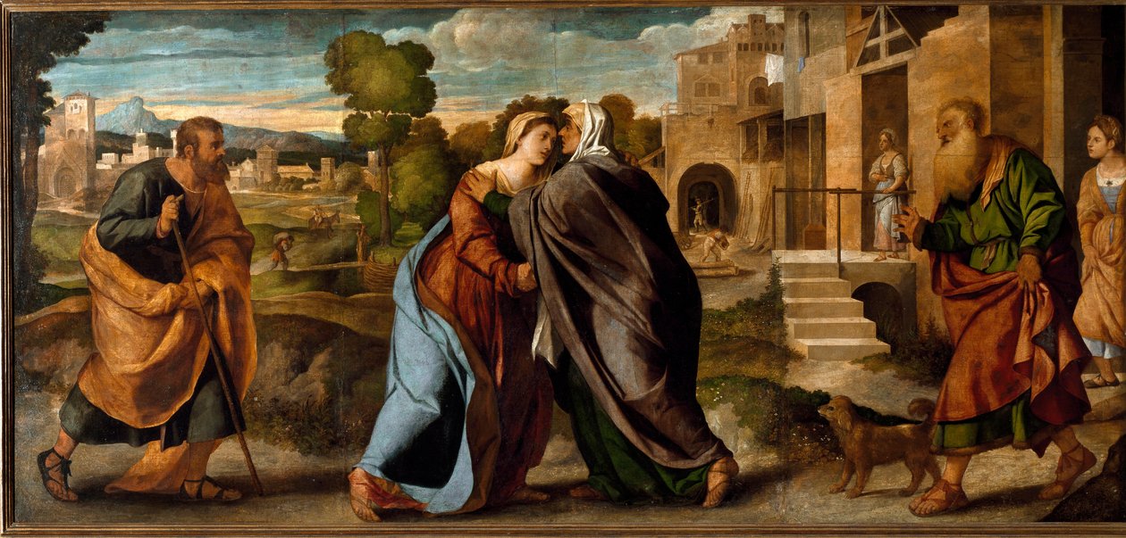 Navštívení (olej na plátně, cca 1520-1522) od Palma Il Giovane