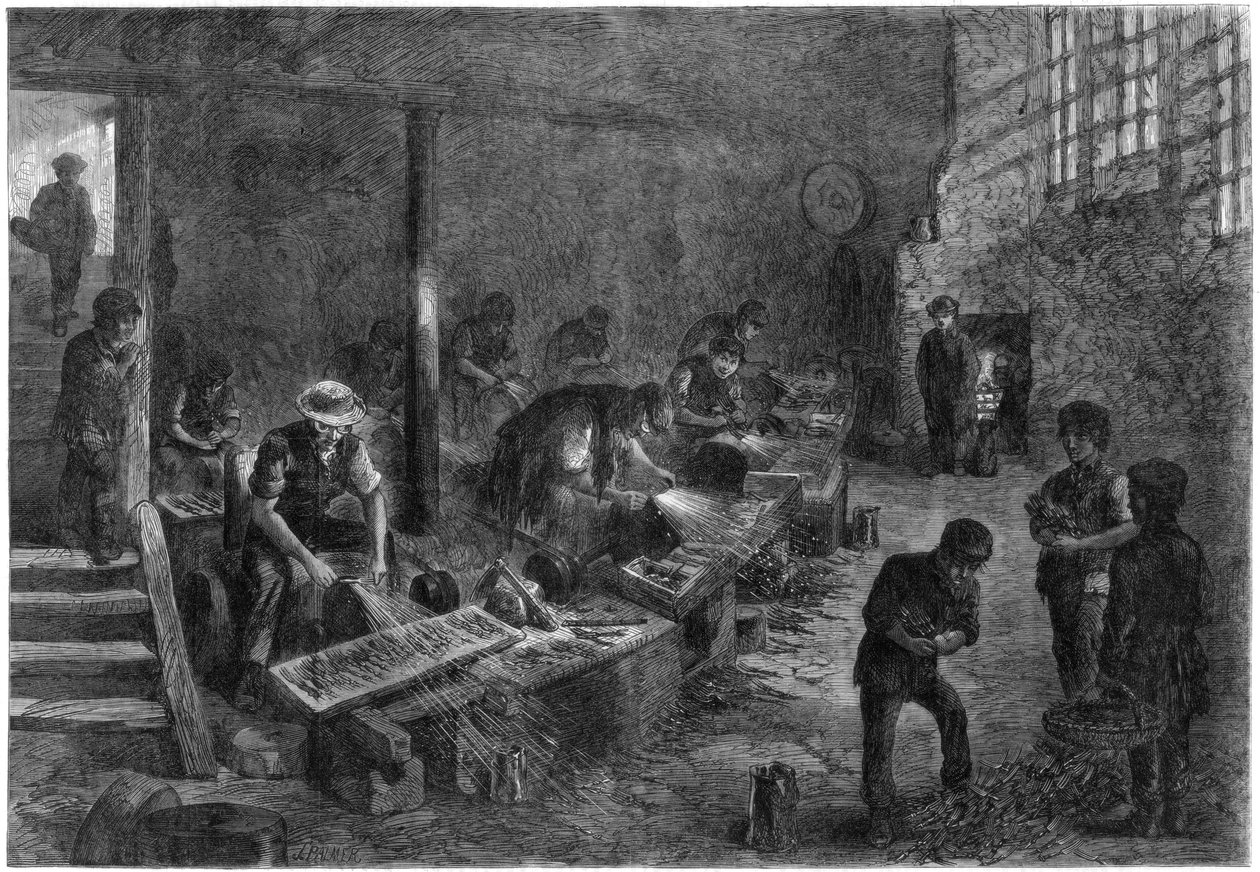 Trup vidlicových brusek, Sheffield steel productions, 1866. od Palmer