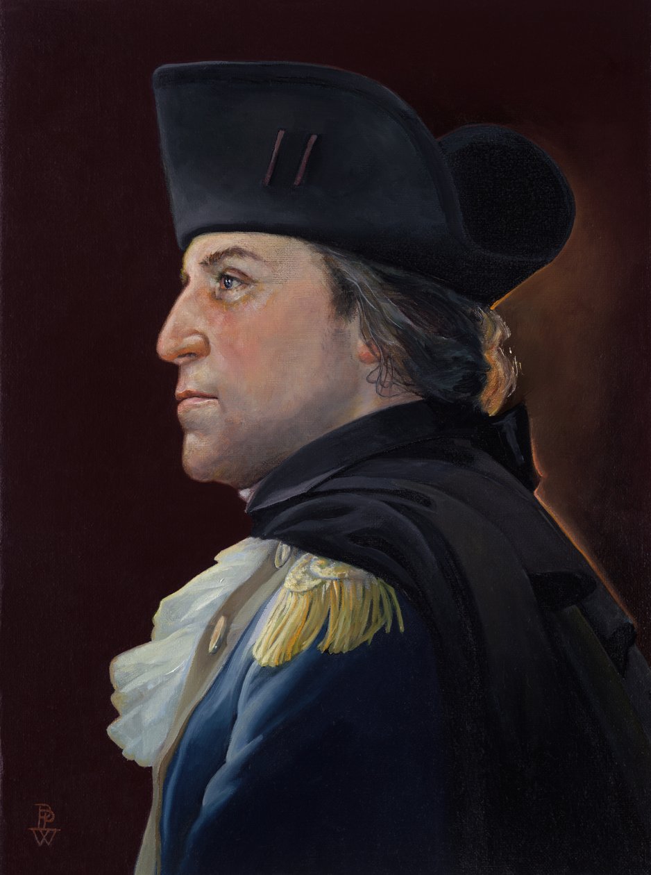 Tváří v tvář nepříteli - George Washington, 2010 (olej na plátně) od Pamela Patrick White