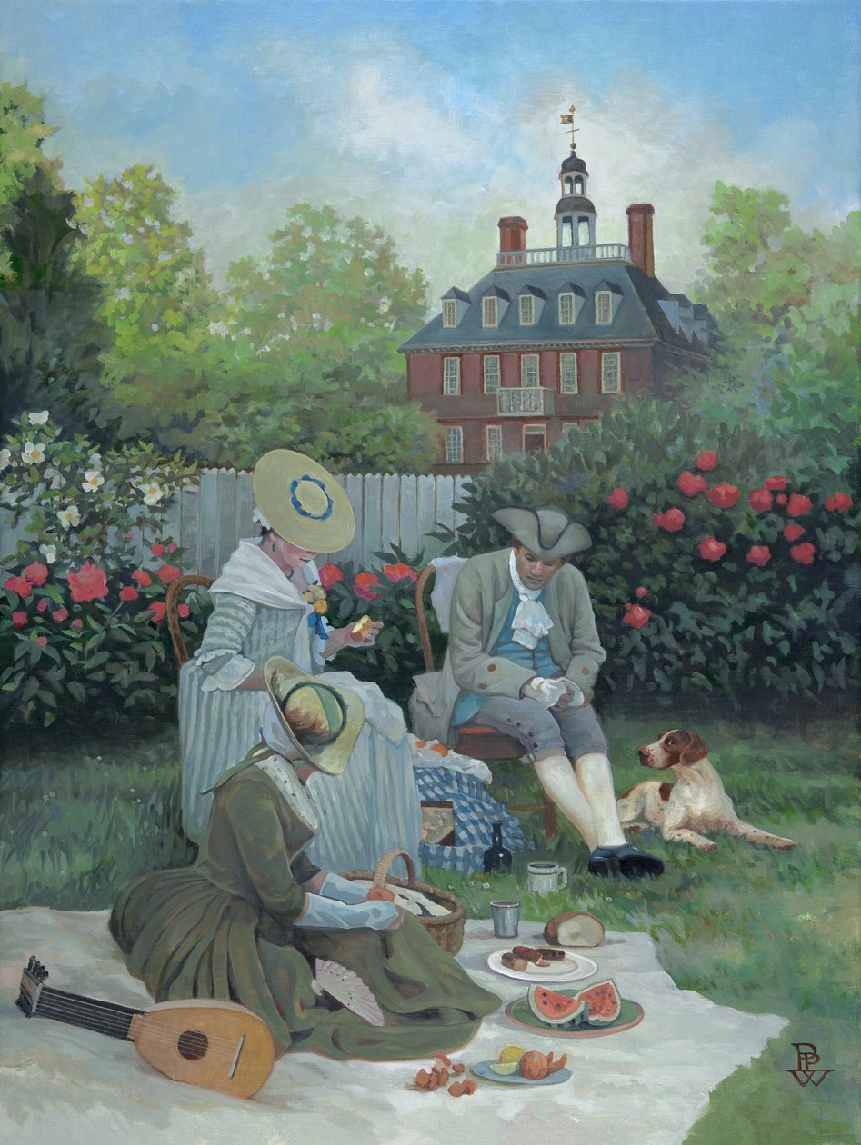 Piknik, 2015 (olej na plátně) od Pamela Patrick White