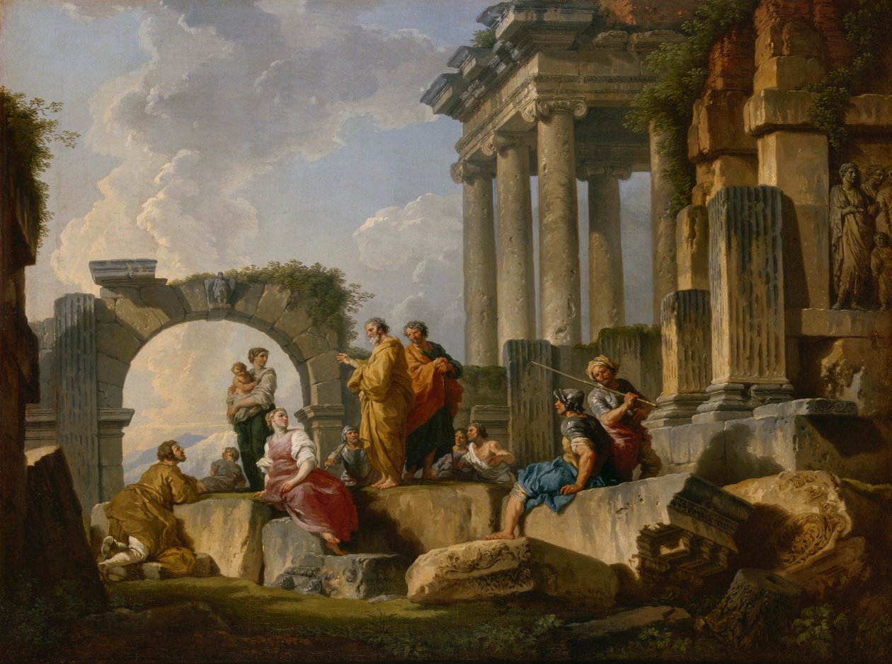 Kázání svatého Pavla mezi ruinami, 1744. od Pannini