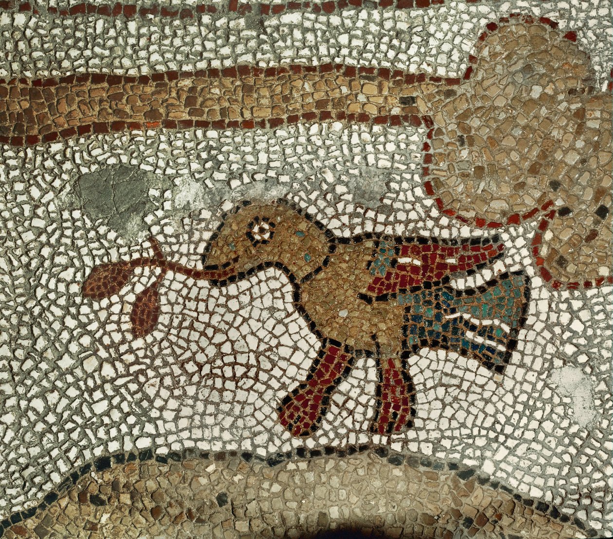 Holubice s olivovou větvičkou. Mozaika (mozaika) od Pantaleone Pantaleone