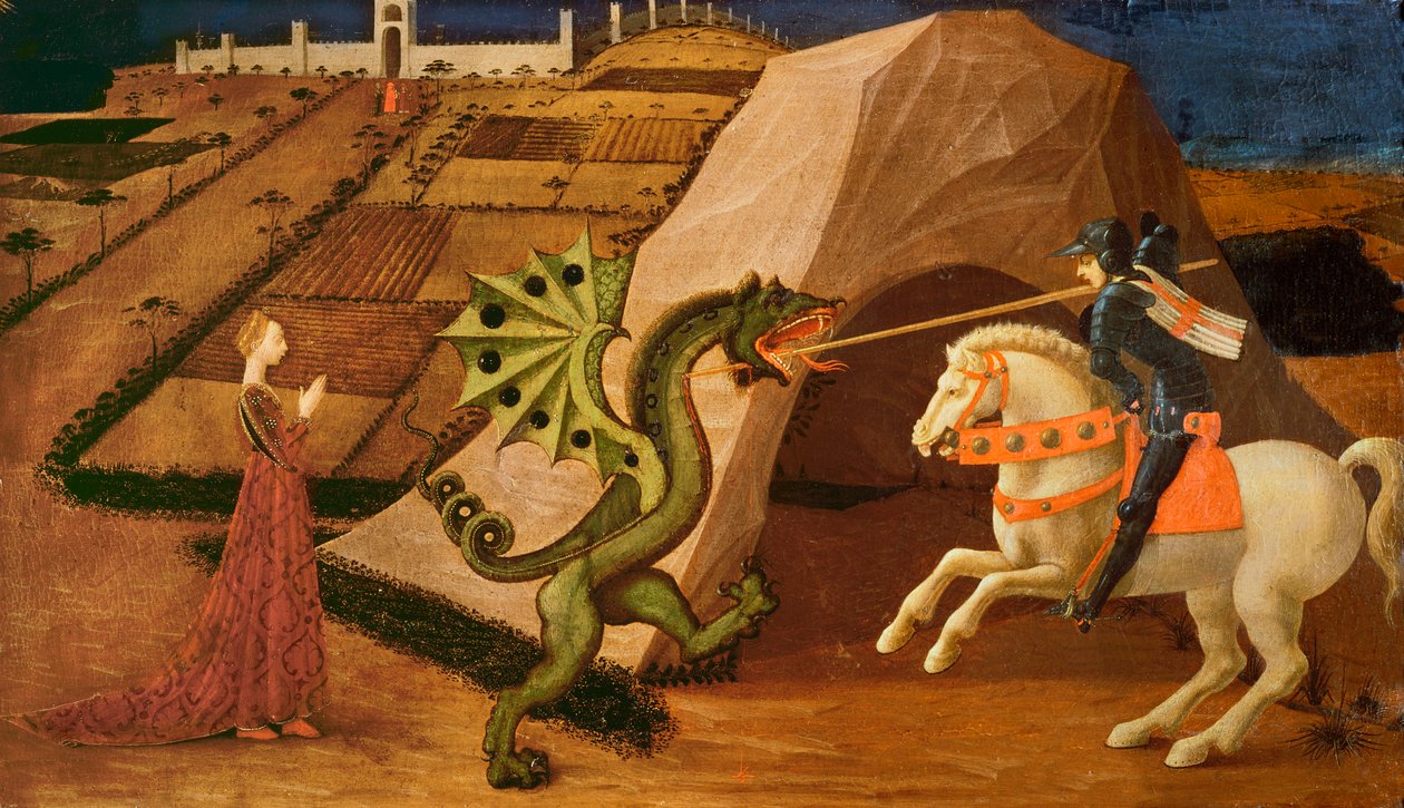 St. George and the Dragon, c.1439-40 (tempera na panelu) (podrobnosti viz 85552) od Paolo Uccello