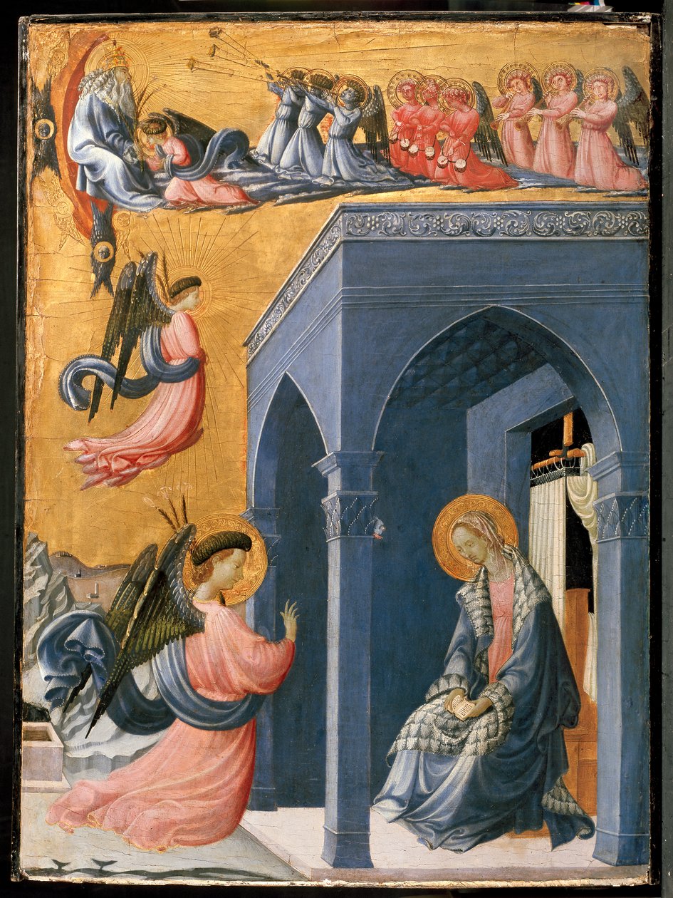 Zvěstování (tempera a zlacení na panelu) od Paolo Uccello