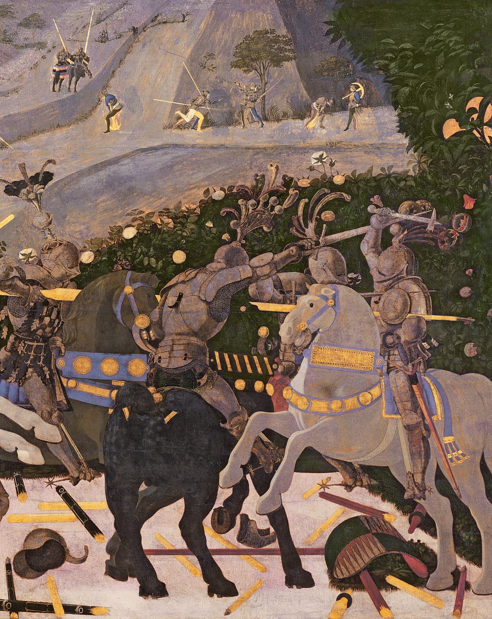 Bitva o San Romano, cca 1450-60 tempera na detailu panelu 30690 od Paolo Uccello