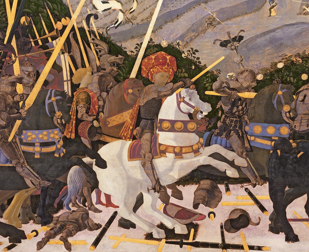 Bitva o San Romano, cca 1450-60 tempera na detailu panelu 30690 od Paolo Uccello