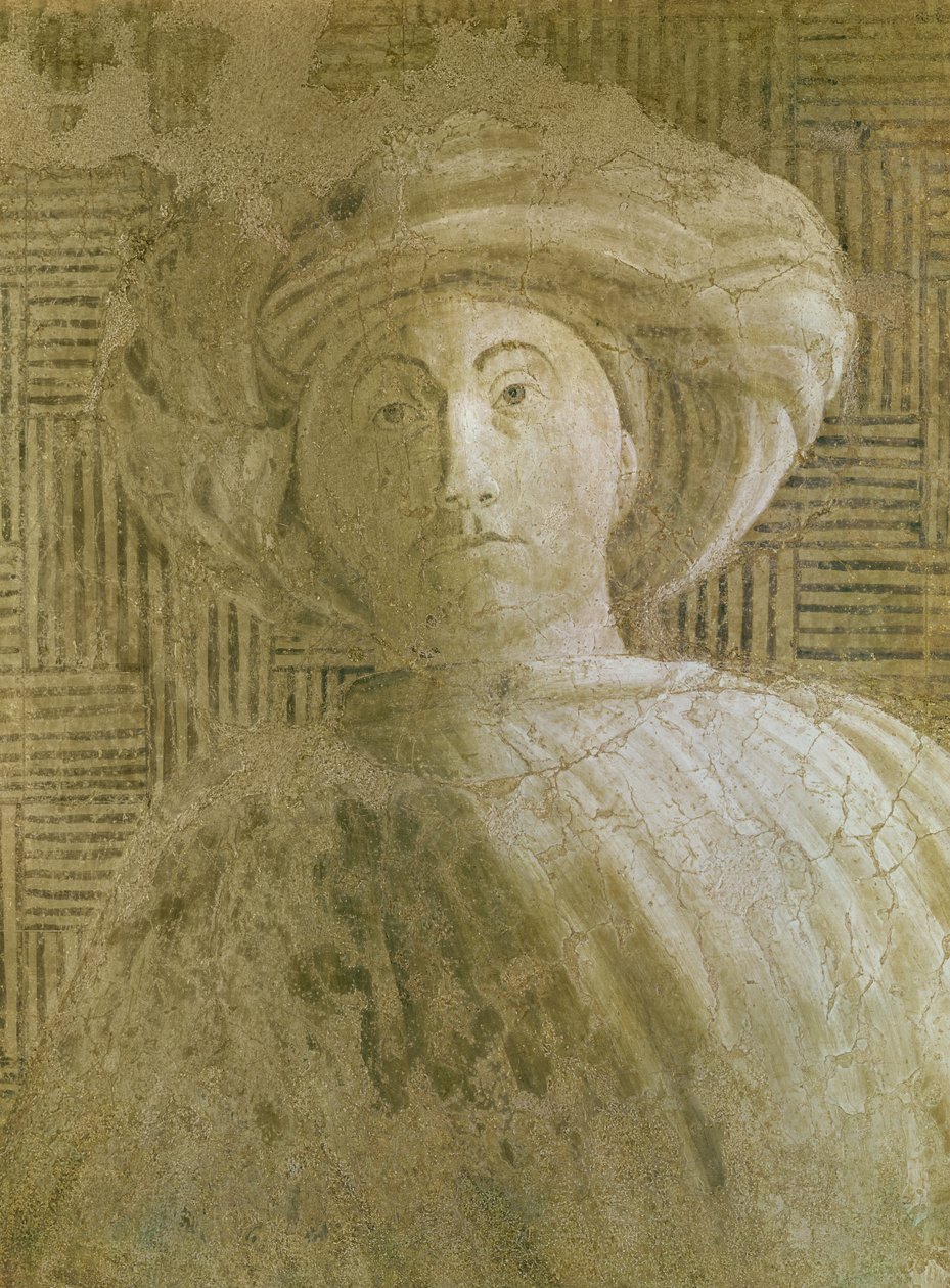 Obětování a euforie Noema (detail hlavy Sema), 1446-8 (freska přenesená na plátno) od Paolo Uccello