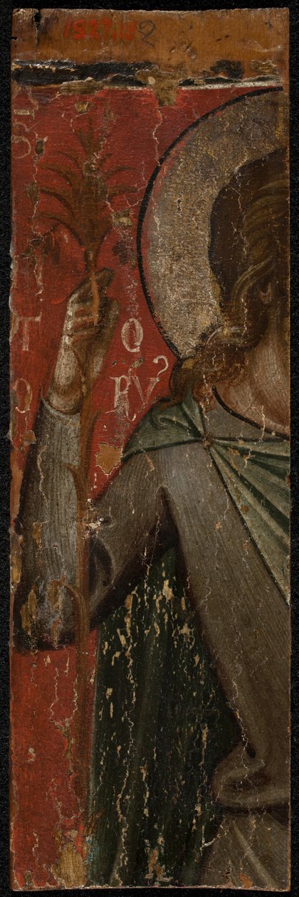 Svatý Jan Křtitel (zadní strana panelu), polovina 1300 (tempera na panelu) (viz také 5242334-37) od Paolo Veneziano