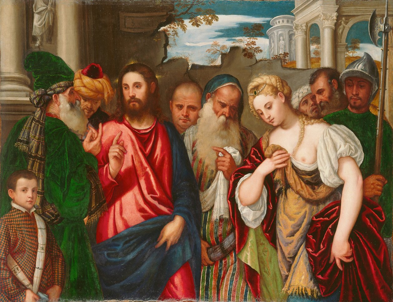 Kristus a žena přistižená v cizoložství, kolem roku 1540 od Paolo Veronese