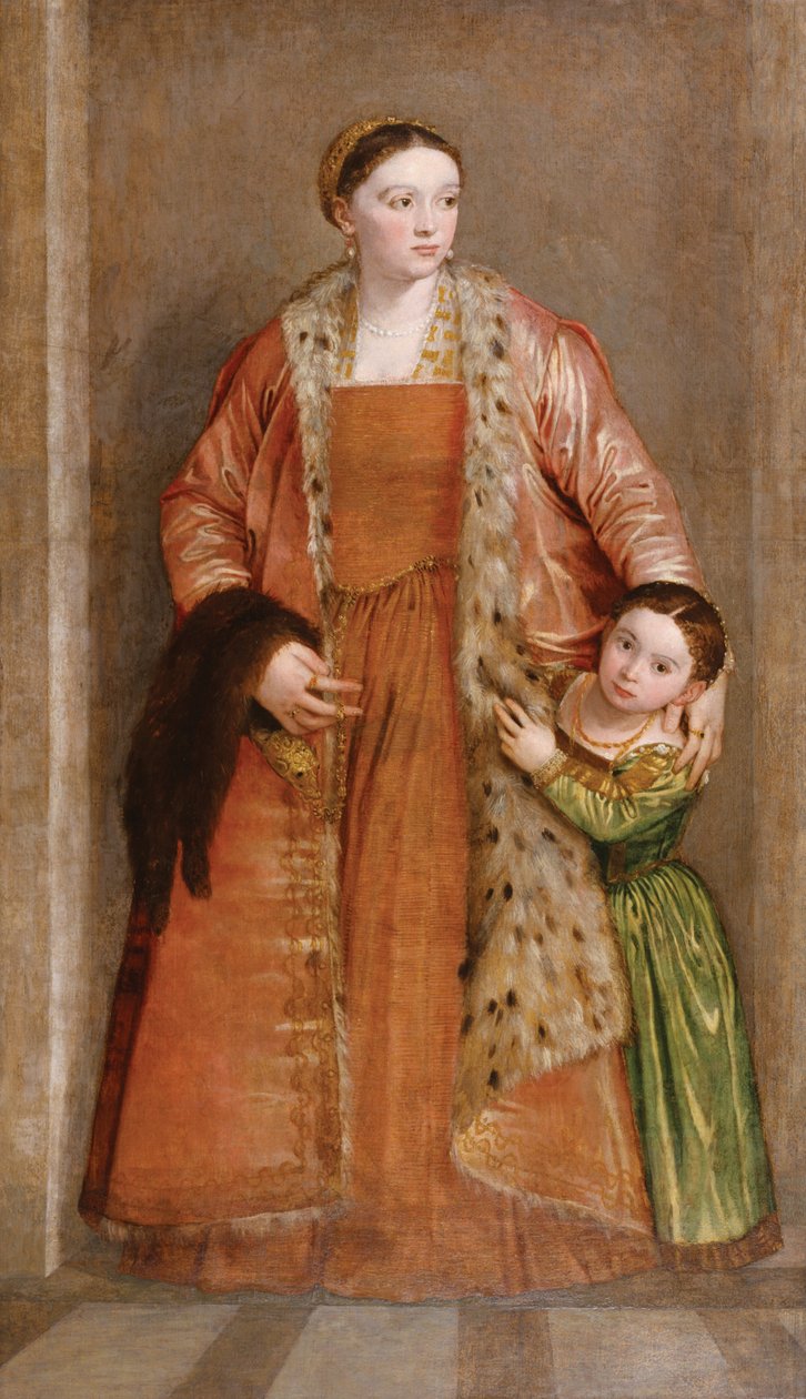 Portrét hraběnky Livia da Porto Thiene a její dcery Deidamie od Paolo Veronese