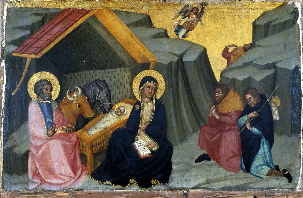 Klanění pastýřů, cca 1400 (tempera na dřevě) od Paolo di Giovanni Fei