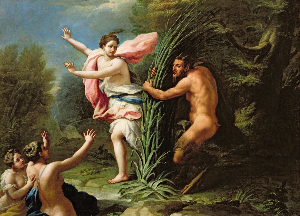 Pan a Syrinx (olej) od Paolo di Matteis
