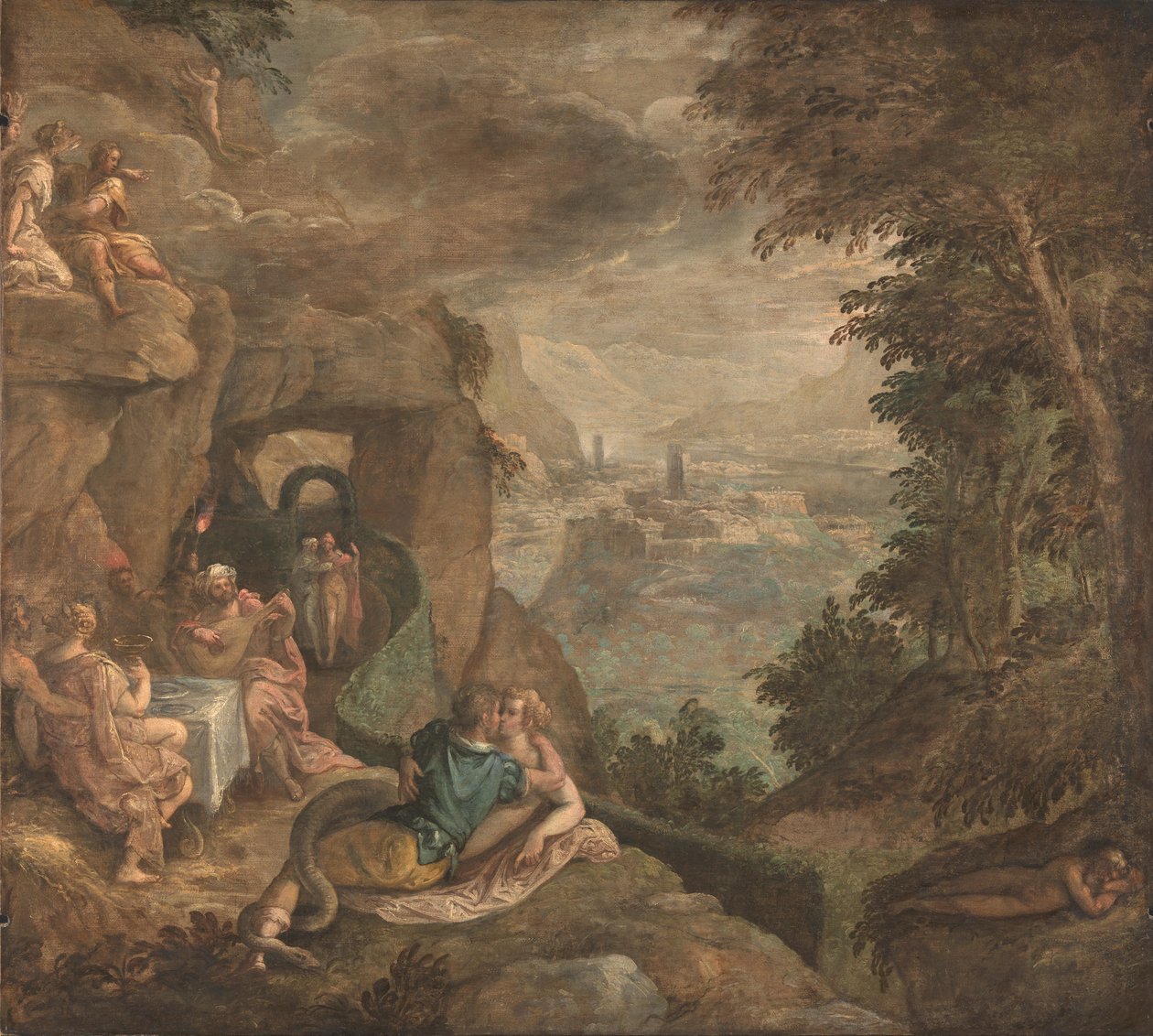 Krajina s okouzlující scénou, cca 1590 od Paolo Fiammingo