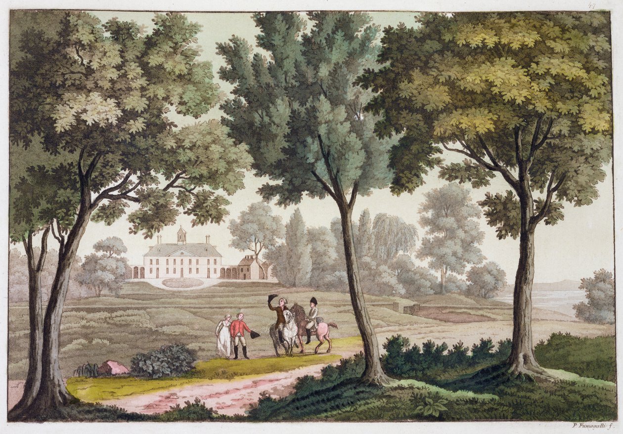 Dům George Washingtona v Mount Vernon, Virginie, USA, c1820-1839 od Paolo Fumagalli