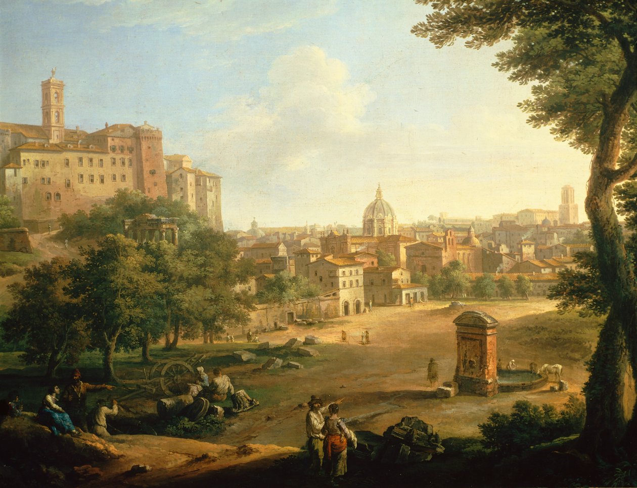 Dobytčí pole (Il Campo Vaccino) v Římě, Paolo Monaldi (1720-1799), Itálie od Paolo Monaldi
