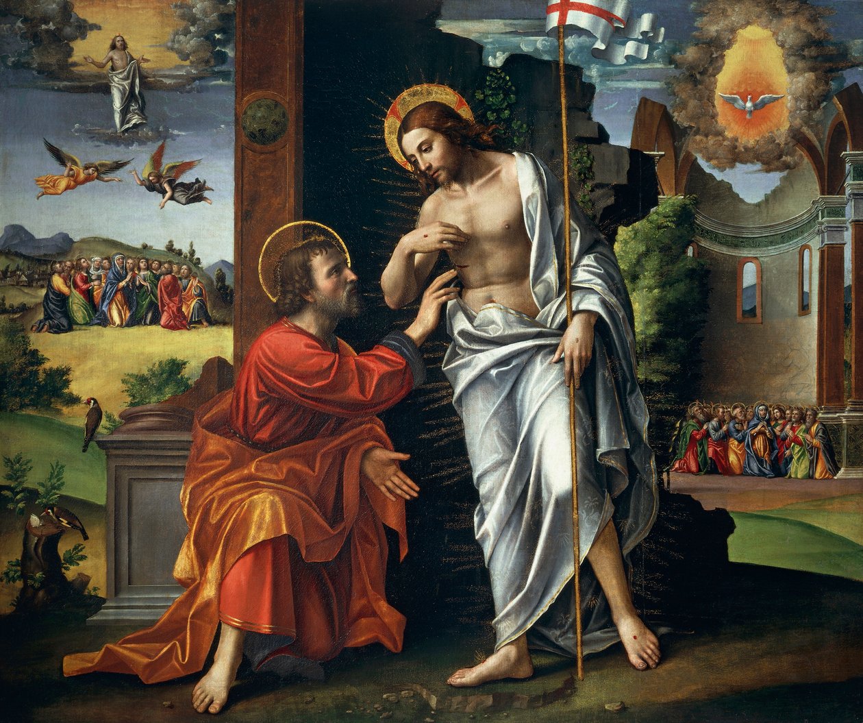 Christ and Doubting Thomas, Paolo Cavazzola (1486-1522) od Paolo Morando Cavazzola