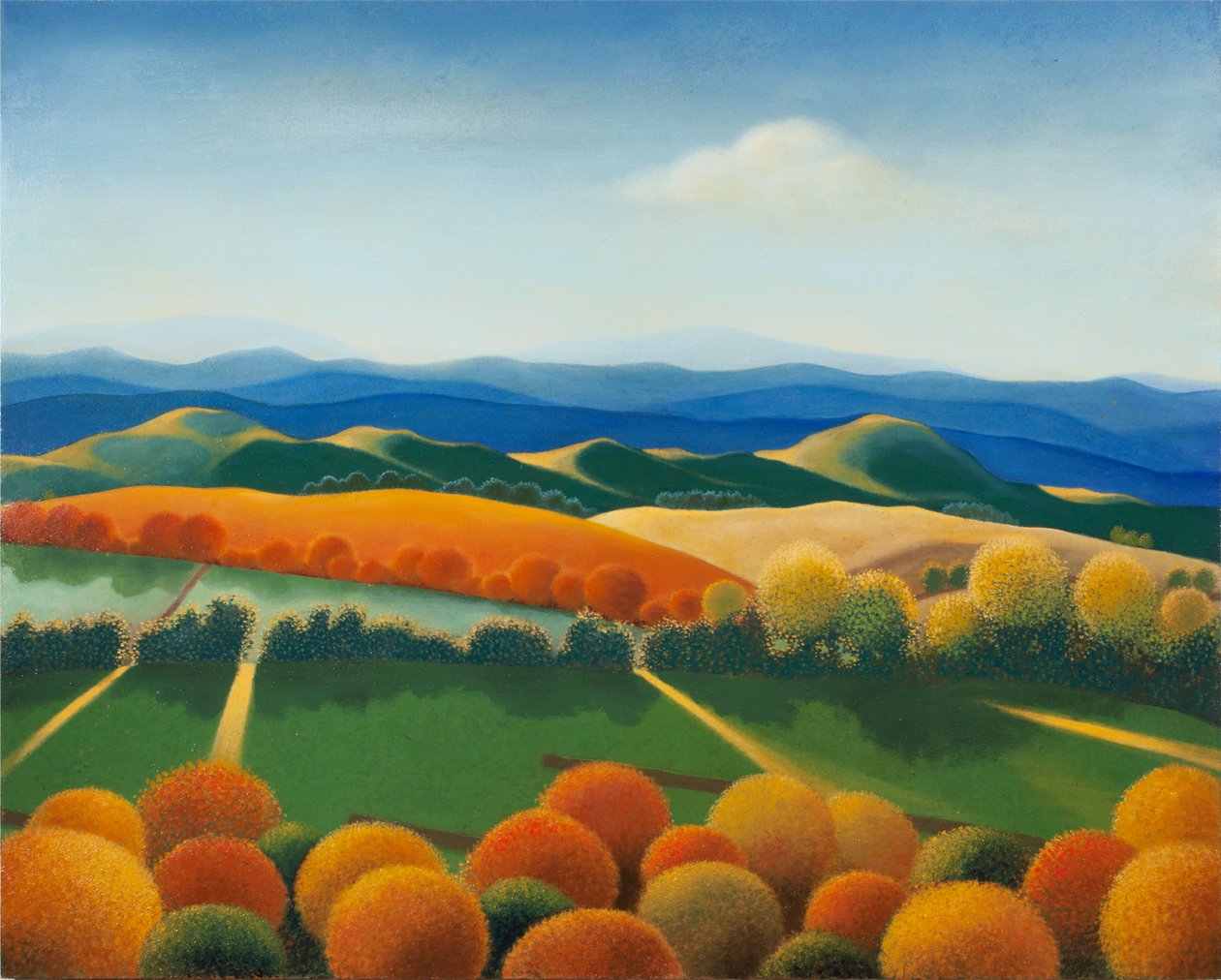 Paysage n°1, 2015 (olej na dřevěné desce) od Paolo Perfranceschi
