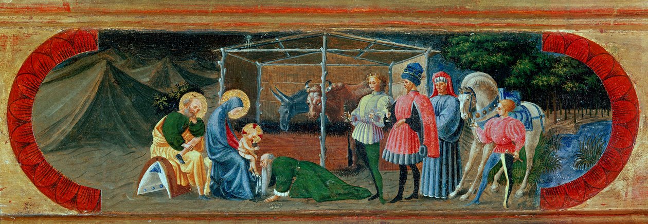 Klanění tří králů. Obraz od Paola di Dono dit Paolo Uccello (1397-1475) od Paolo Uccello