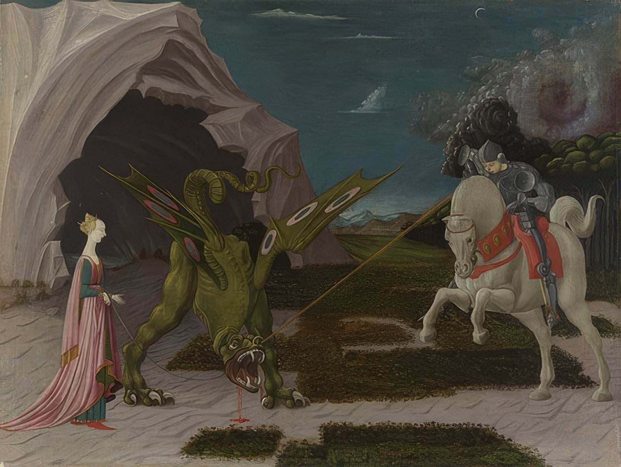 Svatý Jiří a drak. Kolem roku 1470 od Paolo Uccello