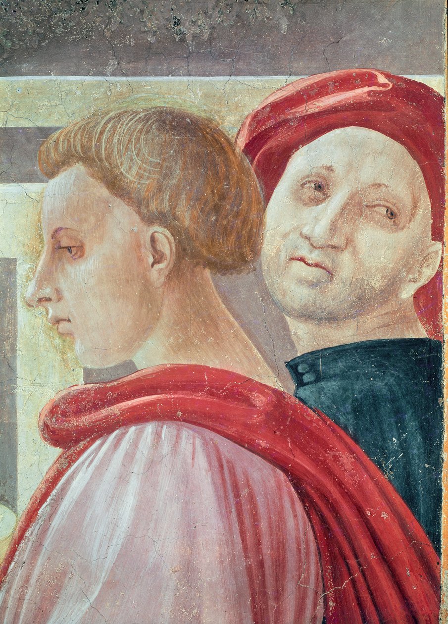 Hlavy dvou mužů, z Prezentace Marie v chrámu, 1433-34 (detail) od Paolo Uccello