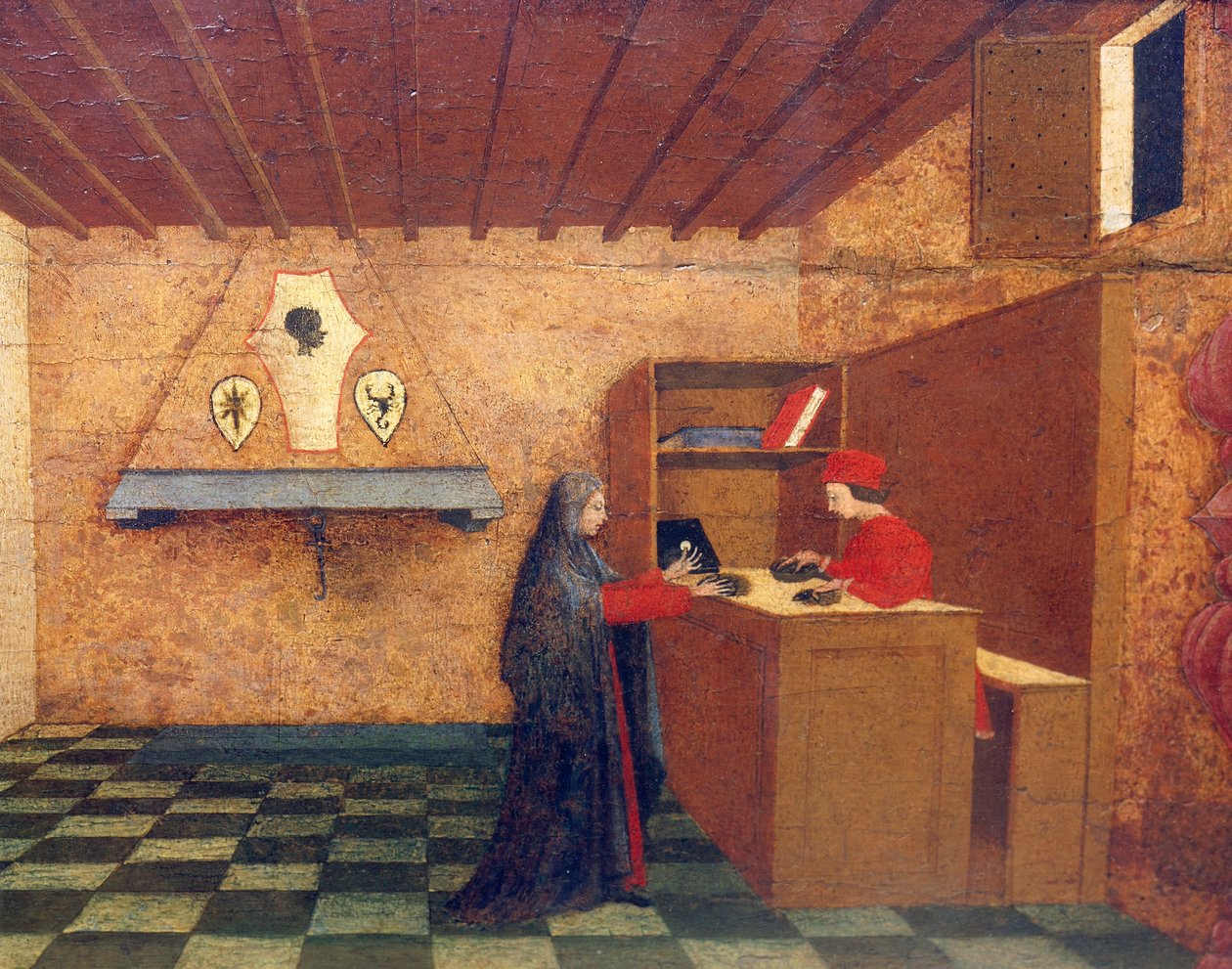 Predella of Miracle of Profaned Host od Paola Uccella (1397-1475), 42x351 cm, detail od Paolo Uccello