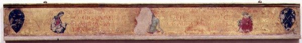 Predella zobrazující Krista vstávajícího z hrobu mezi Madonou a svatým Janem od Paolo Uccello