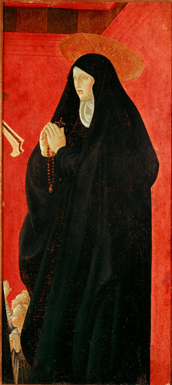 Sainte Monaca (Monique?) Detail. Detrempe na dřevě od Paola Uccella (Paolo di Dono) (1397-1475) 1440-1445 Rozměr.79x35 cm Florencie, Contini Bonacossi Collection od Paolo Uccello