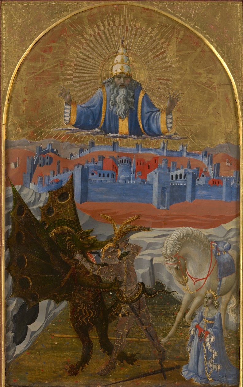 St. Georg tötet den Drachen od Paolo Uccello