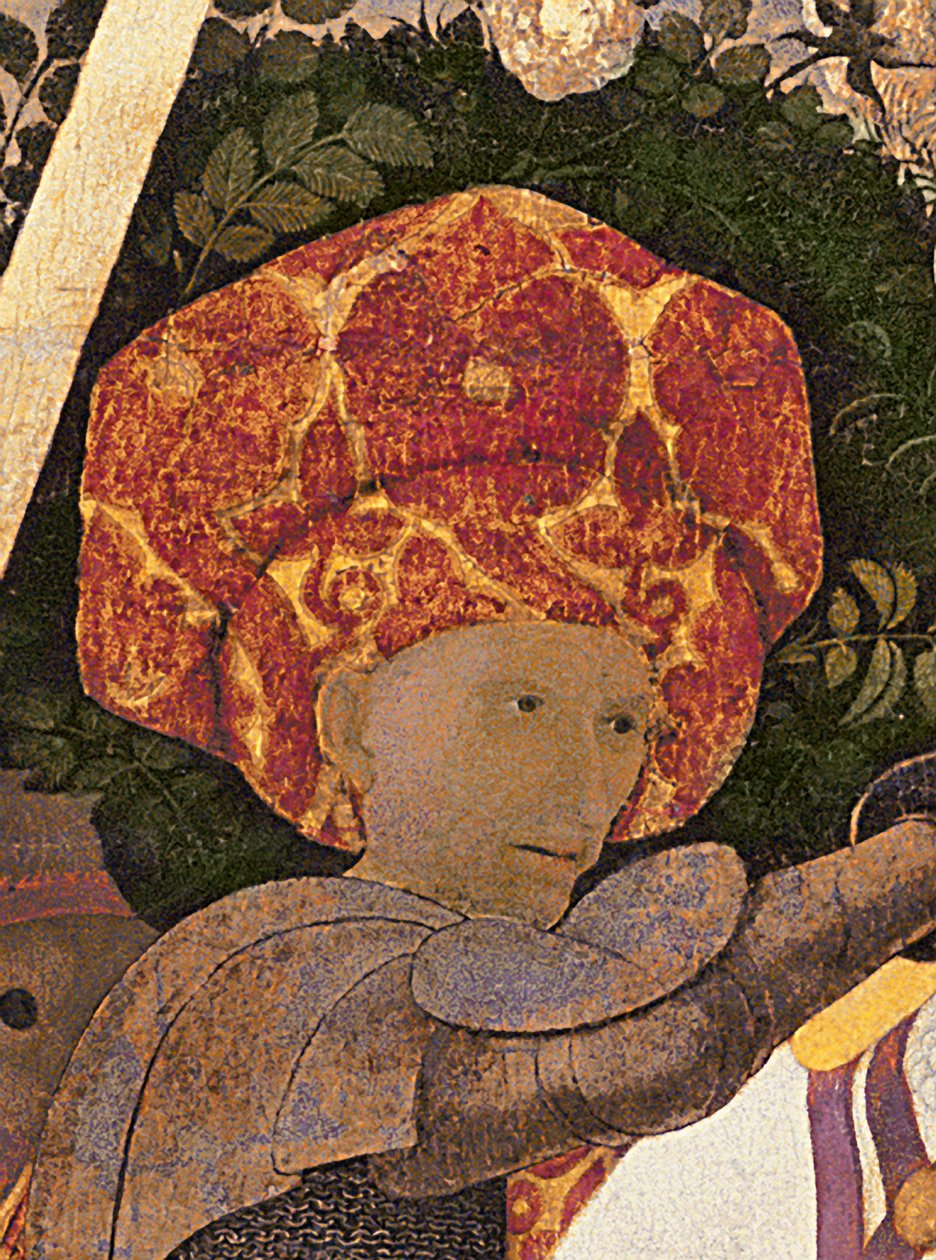 Bitva u San Romana, detail hlavy Niccolo da Tolentino r. 1435 vůdce florentských žoldáků, kolem 1450-60 tempera na panelu detail 30690 od Paolo Uccello