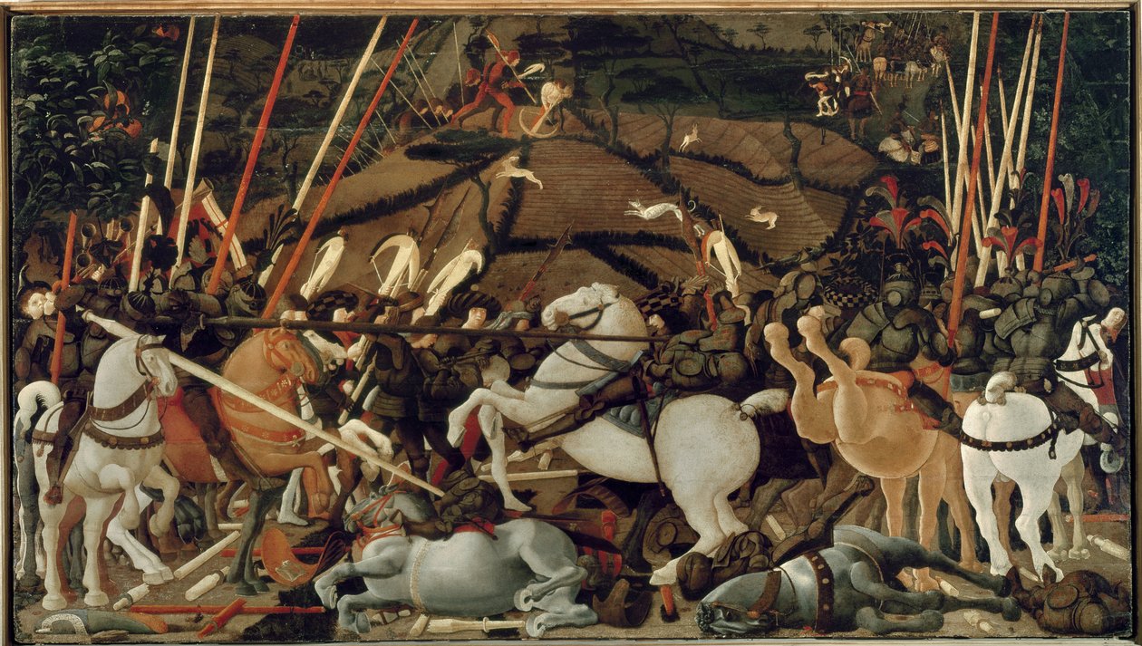 Bitva u San Romana v roce 1432: Sesazení Bernardina della Carda od Paolo Uccello