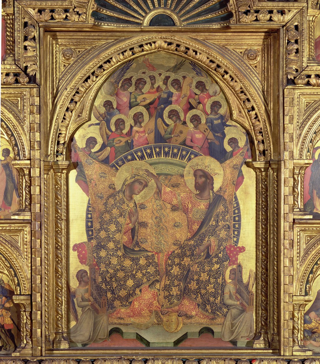 Detail polyptychu korunovace Panny Marie od Paolo Veneziano