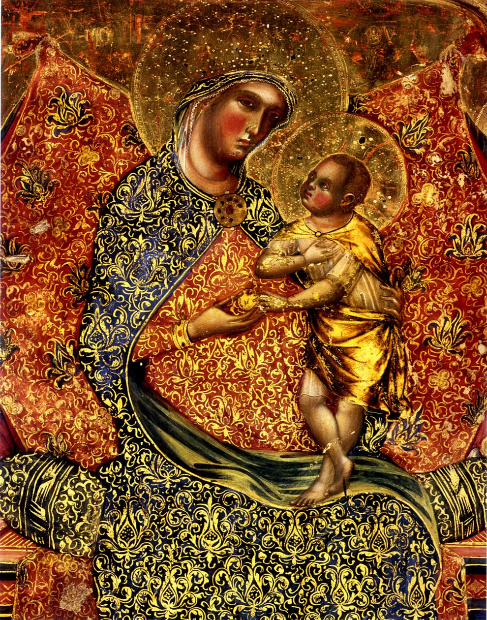 Madonna a dítě na trůnu se dvěma anděly od Paolo Veneziano