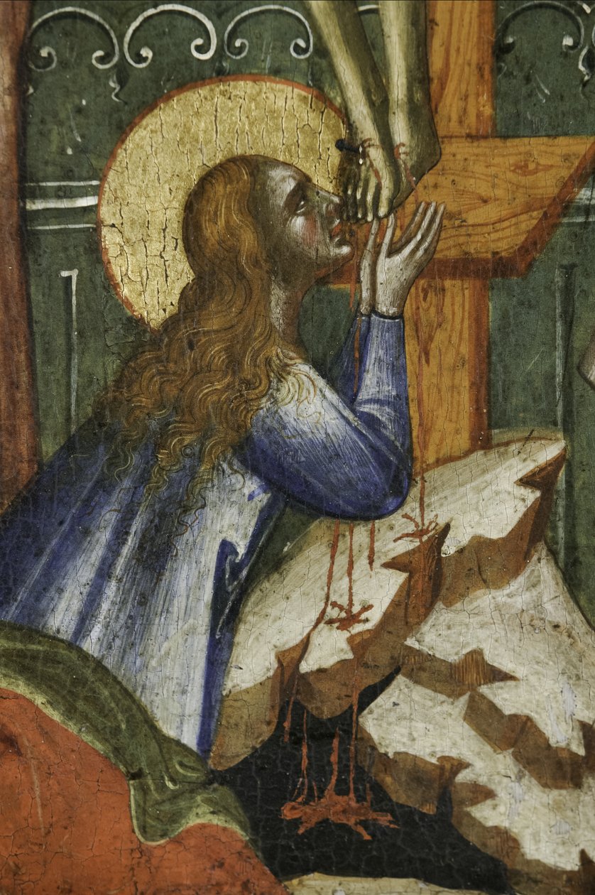 Marie Magdaleny, podrobně z Polyptychu Ukřižování se svatými od Paolo Veneziano