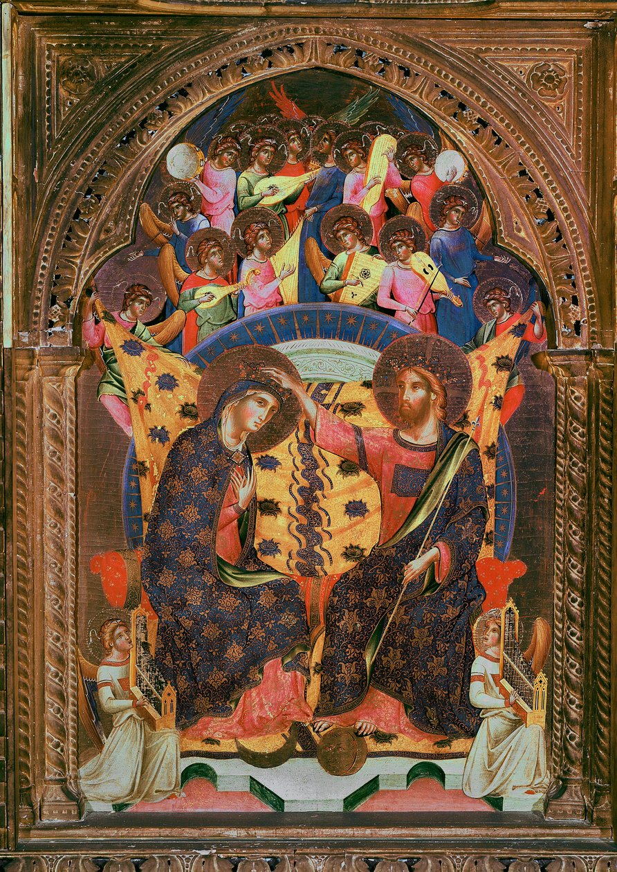 Obraz Korunovace Panny Marie od Paola Veneziana (činný mezi 1320 a 1362) Benátky, Gallerie del 