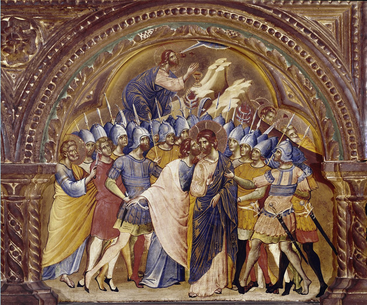Vzetí Krista, detail polyptika Santa Chiary. (olej na dřevě, cca 1350) od Paolo Veneziano