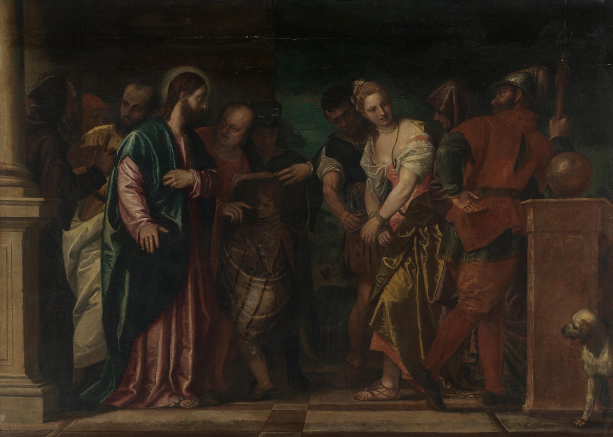 Kristus a cizoložnice od Paolo Veronese