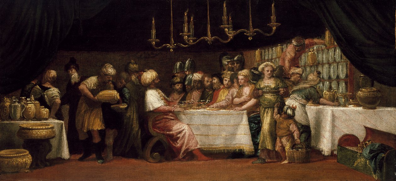 Judita hodovala Holofernes od Paolo Veronese