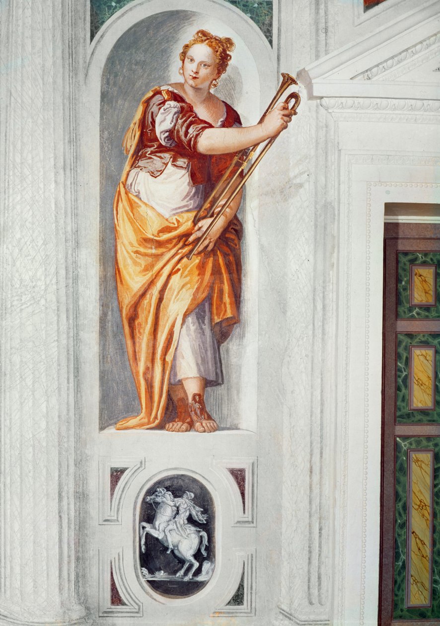 Hudebník s lesním rohem, asi 1560-1568 od Paolo Veronese