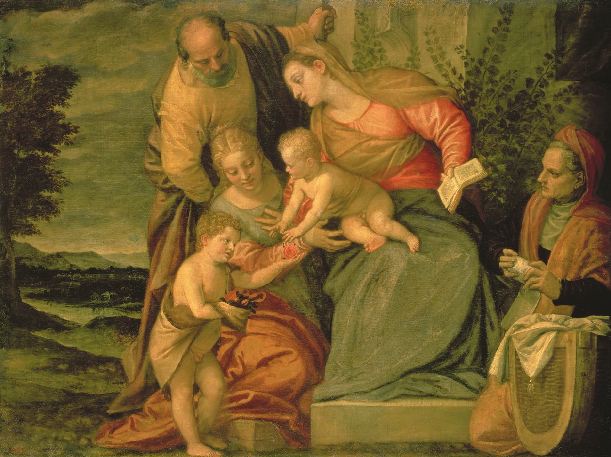 Svatá rodina se svatou Alžbětou a Janem Křtitelem od Paolo Veronese