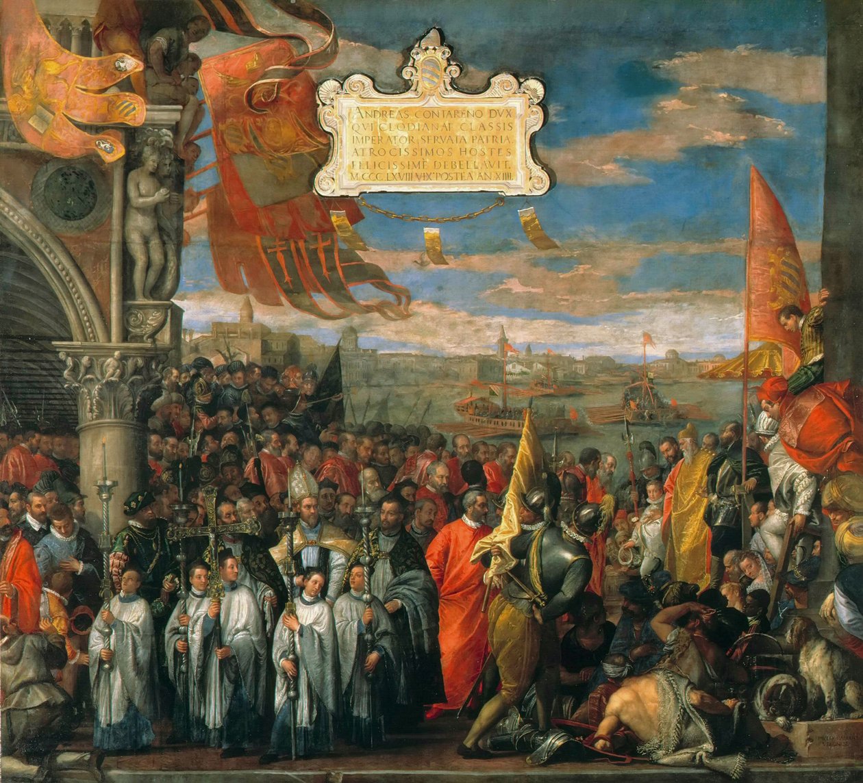 Vítězný návrat dóžete Andrea Contariniho po triumfu v Chioggii, 1580. od Paolo Veronese
