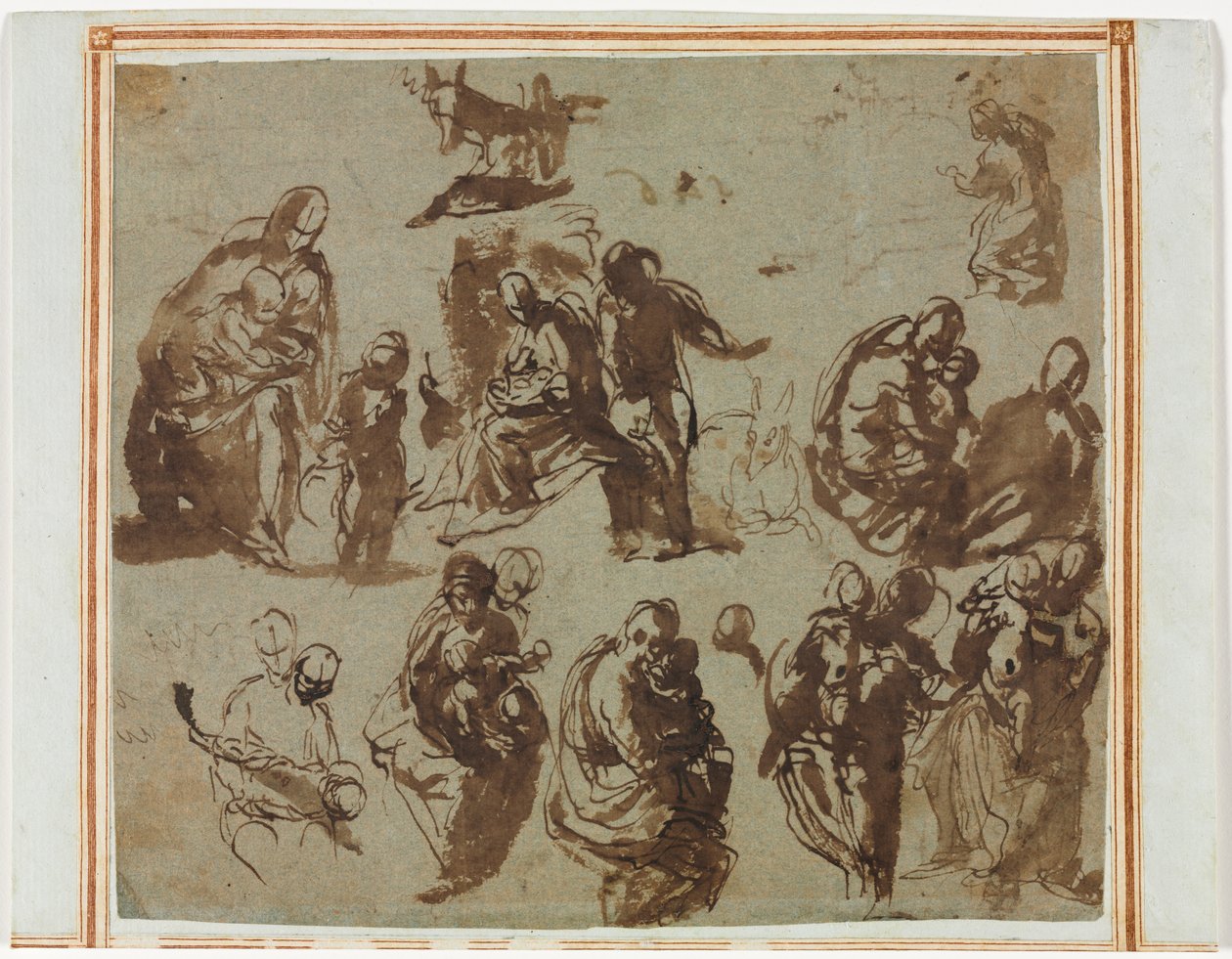 Různé náčrtky Madony s dítětem (recto) od Paolo Veronese