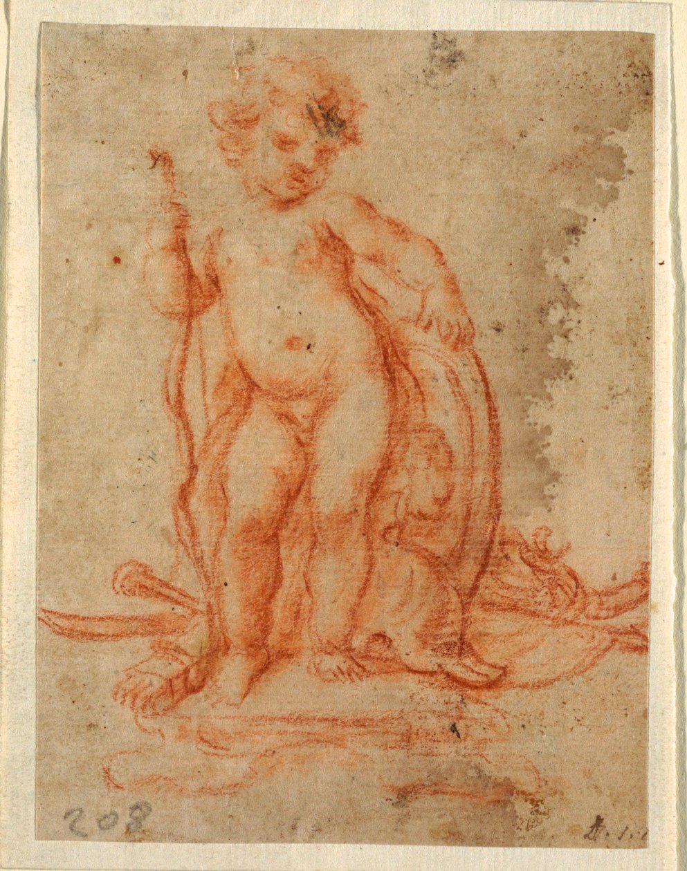 Kresba, návrh Amora a trofeje se znakem, 1710-28 od Paolo de Mattheis